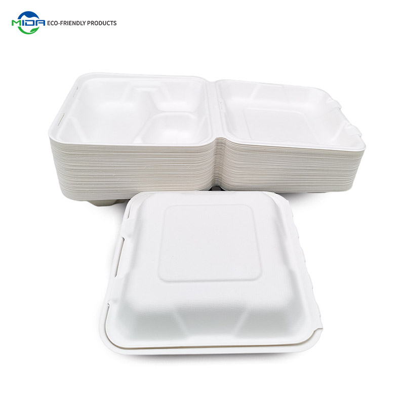 6 Compartment Disposable Bento Box Customized Pp Plastic 500Ml
