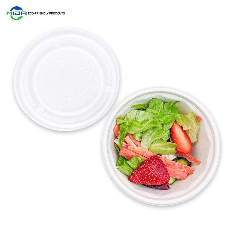 Biodegradable Takeout Containers Wholesale 16oz Compostable Sugarcane Bagasse Bowl with Lids